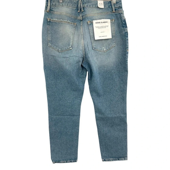 Good American Jeans Woman’s size 10/30 Indigo Good Classic Distressed - Picture 6 of 10